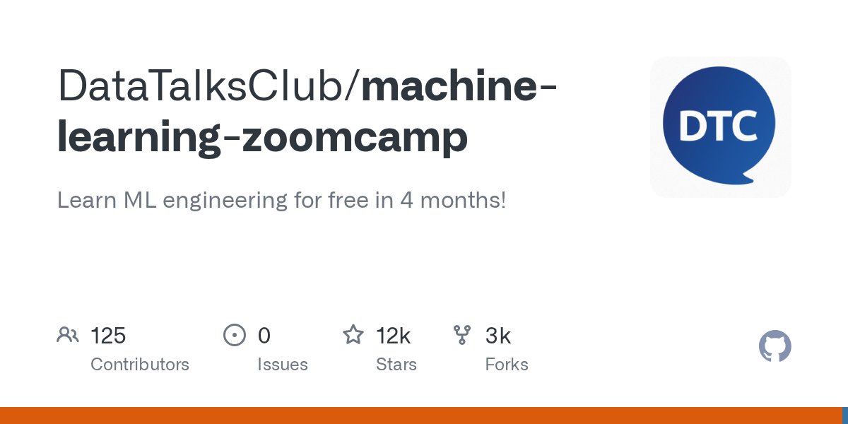 Markus_Clauss's tweet card. Learn ML engineering for free in 4 months! Contribute to DataTalksClub/machine-learning-zoomcamp development by creating an account on GitHub.