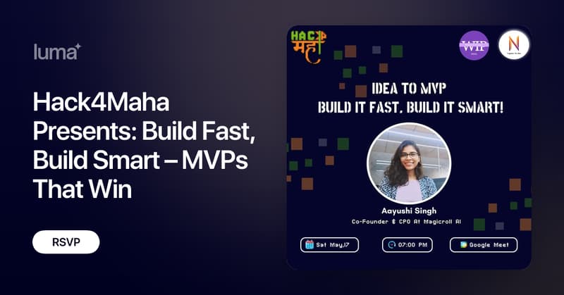 rishuksingh's tweet card. Join us for an exclusive webinar under the Hack4Maha Hackathon Series featuring Aayushi Singh, Co-founder & CPO at Magicroll AI, as she shares her journey and…