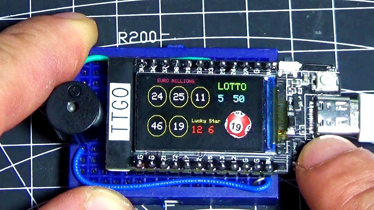 Visuino's tweet card. Global Lottery Number Generator! Visuino And ESP32 TTGO Project!