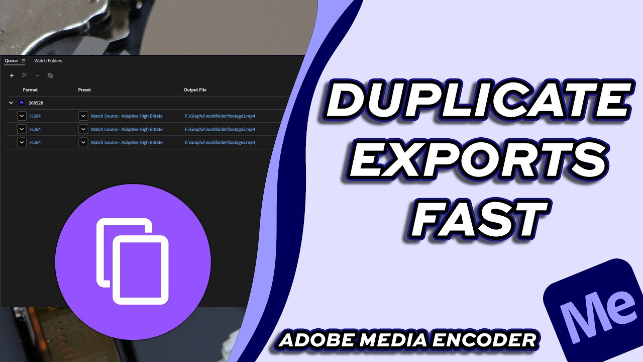 GraphdTutorials's tweet card. How to Duplicate Items in Adobe Media Encoder Queue