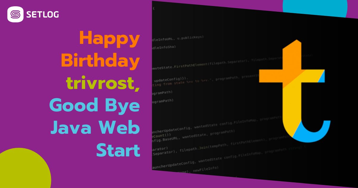 SetlogGmbH's tweet card. Setlog just released its first open-source project, named trivrost, which, among other things, can act as a Java Web Start alternative.