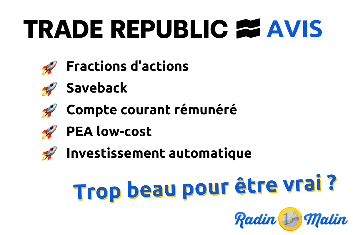 RadinMalinBlog's tweet card. Avec sa promesse de rendre la bourse abordable et sans jargon, Trade Republic semble avoir beaucoup à offrir. Après l'avoir testé en profondeur, je vous