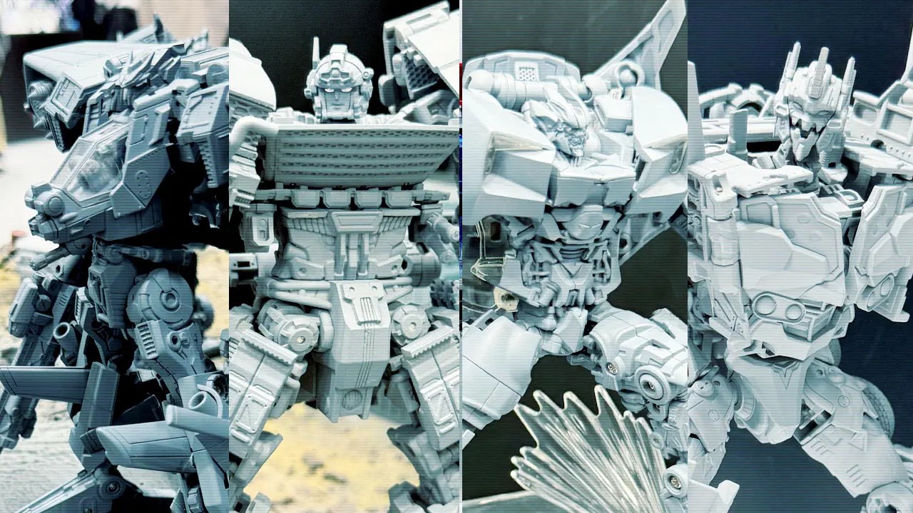 Chohenken's tweet card. 今日は「第63回全日本模型ホビーショー」トランスフォーマー関連展示の模様をご紹介！「その1」は「OVERGEAR ＆ マスターピースムービーシリーズ NEXT ＆ MPG ＆ シナジネクス編」！