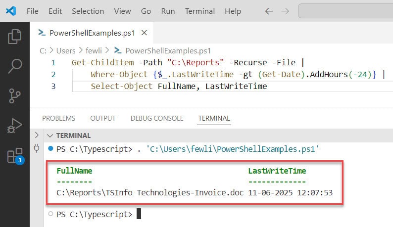 PowerShellFAQs's tweet card. Learn 4 powerful PowerShell methods to find files modified in the last 24 hours. It Includes code examples and practical use cases. Perfect for file management.