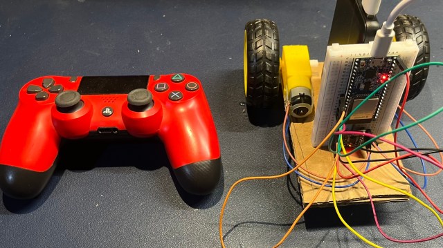 hackaday's tweet card. [Paul McCabe] wrote in to let us know about his $25 robot. This small wheeled robot is based on an ESP32 and made using cardboard and hot glue. You drive the contraption using a Bluetooth game cont…
