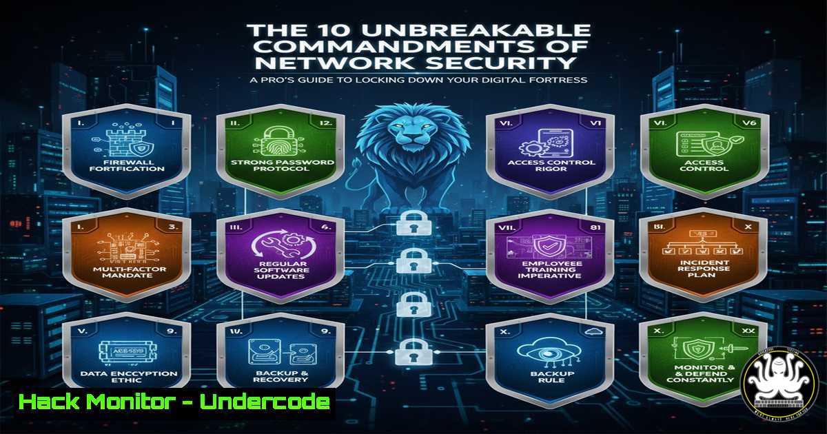 UndercodeUpdate's tweet card. The 10 Unbreakable Commandments of Network Security: A Pro's Guide to Locking Down Your Digital Fortress - "Undercode Testing": Monitor hackers like a pro.