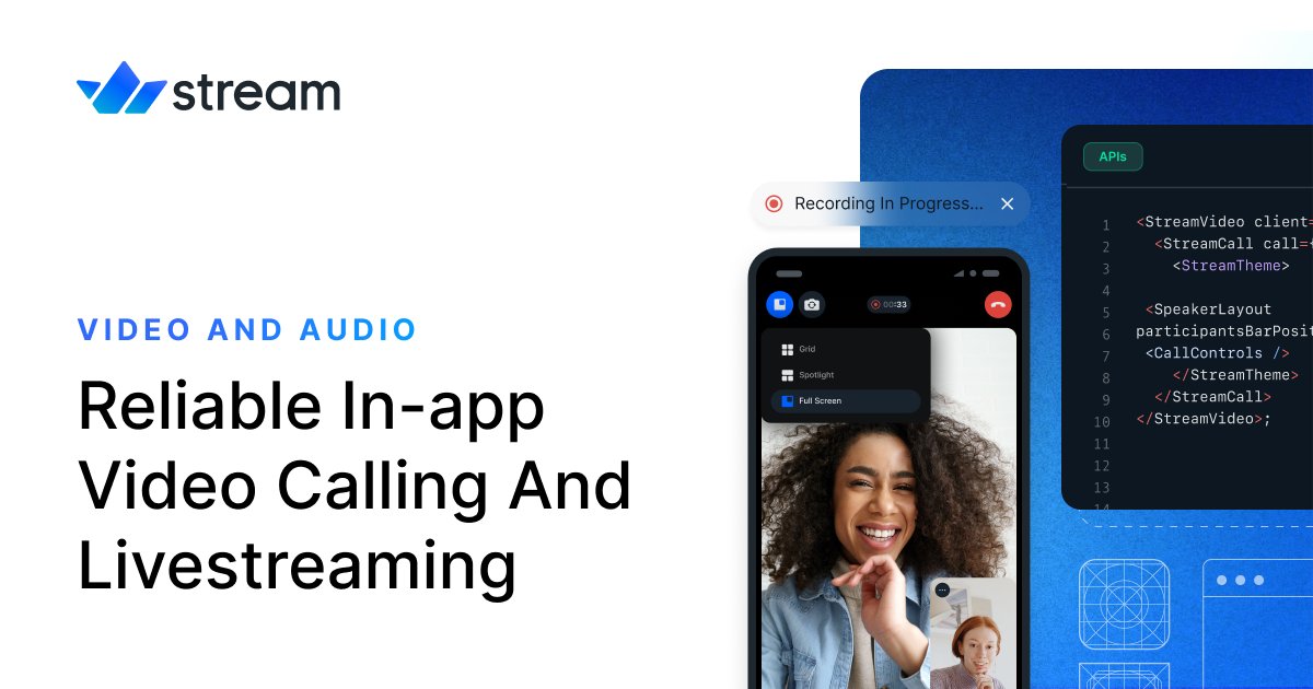 getstream_io's tweet card. Build a Flutter Video Calling App with Stream!