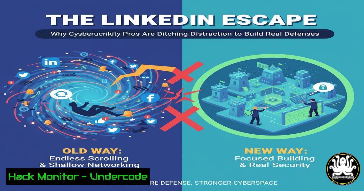 UndercodeUpdate's tweet card. The LinkedIn Escape: Why Cybersecurity Pros Are Ditching Distraction to Build Real Defenses - "Undercode Testing": Monitor hackers like a pro. Get real-time