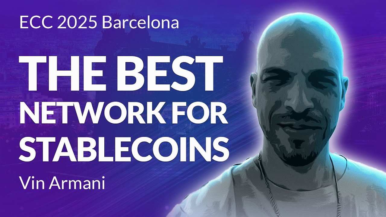 eCash's tweet card. Vin Armani | Why eCash is the Best Network for Stablecoins | ECC 2025...