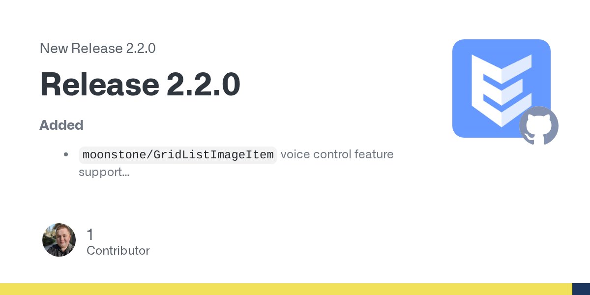 EnactJS's tweet card. Added moonstone/GridListImageItem voice control feature support ui/Marquee.MarqueeBase prop willAnimate to improve app performance by deferring animation preparation styling such as composite laye...