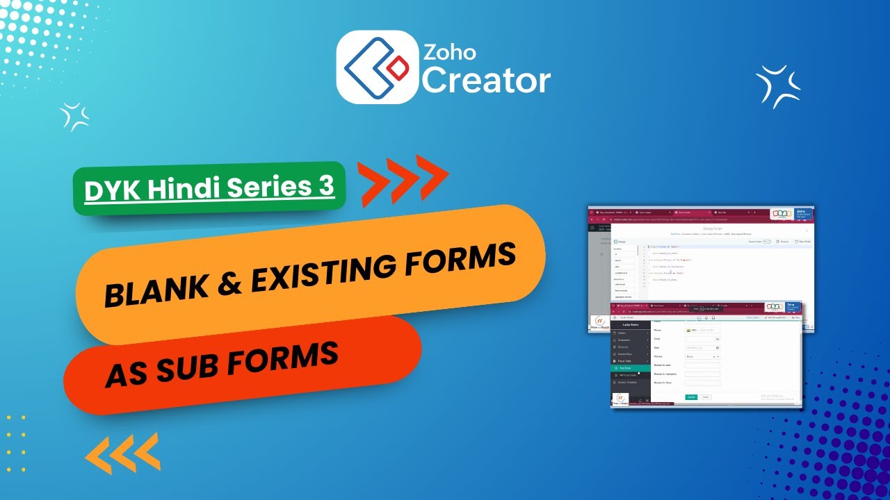 Rays_and_Reach's tweet card. #3 Choosing Between Blank & Existing Forms as Sub Forms in Zoho...