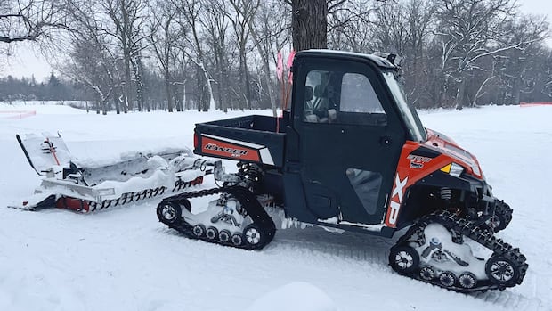 TrackemGPS's tweet card. Thieves used a grinder to cut off locks before hauling away a trailer loaded with specialized equipment from a Winnipeg community club.