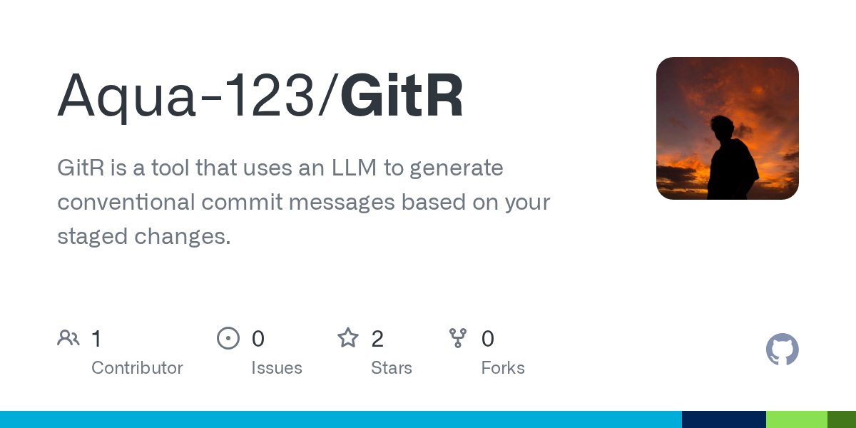 void_exception's tweet card. GitR is a tool that uses an LLM to generate conventional commit messages based on your staged changes. - Aqua-123/GitR