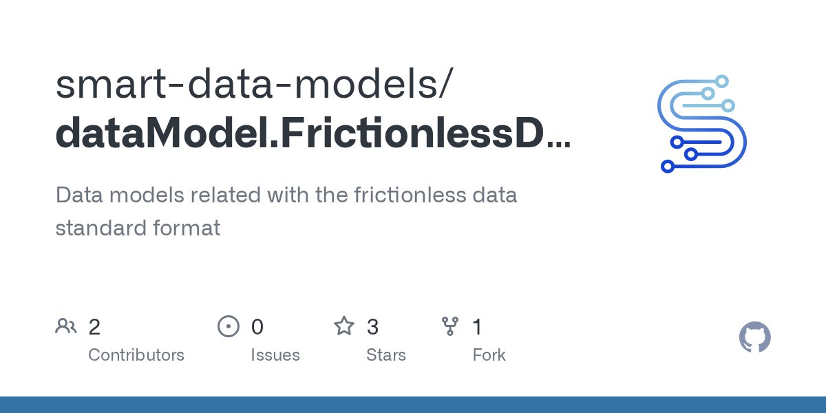 SmartDataModels's tweet card. Data models related with the frictionless data standard format - smart-data-models/dataModel.FrictionlessData