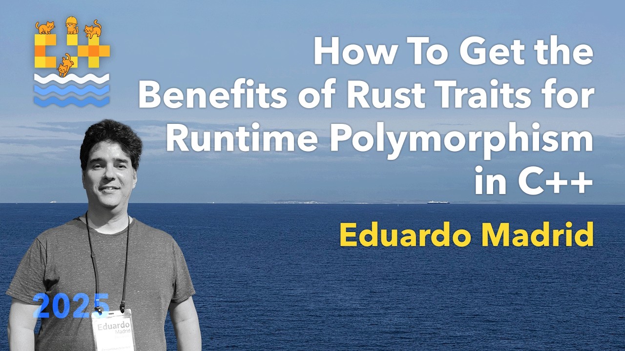 cpponsea's tweet card. Rust Traits In C++ - Eduardo Madrid - C++ on Sea 2025