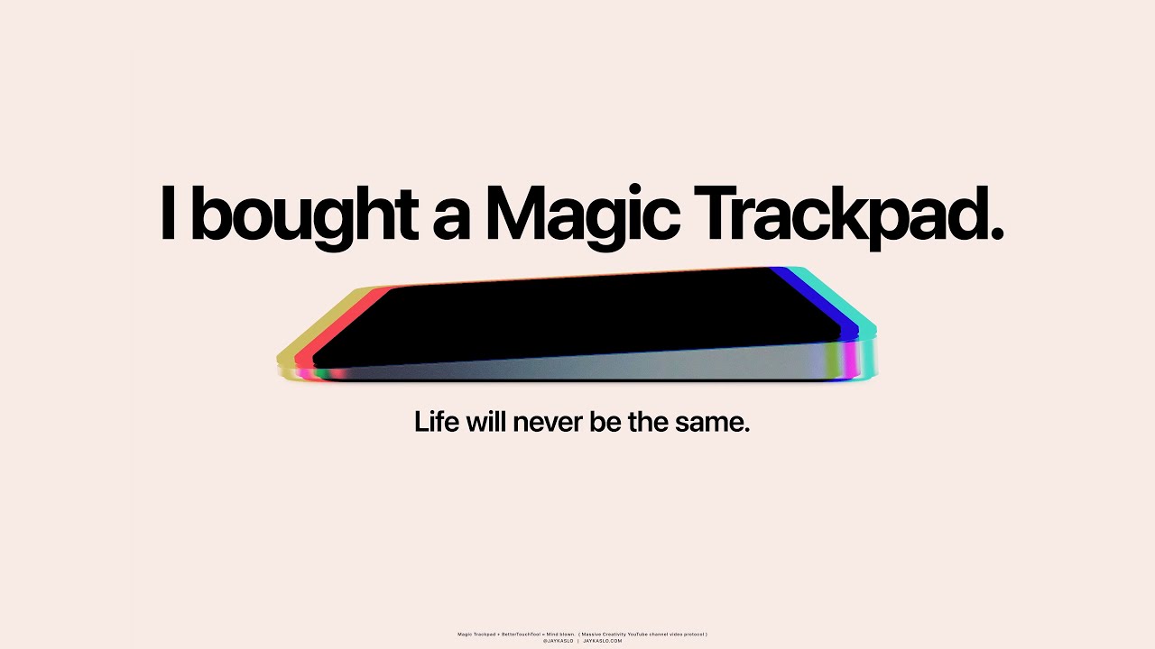 jaykaslo's tweet card. Magic Trackpad + BetterTouchTool = 🖤🖤🖤🖤🖤