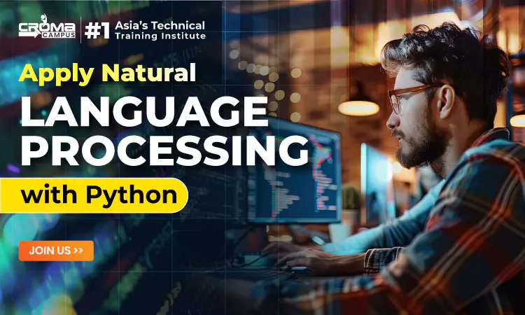 cromacampusit's tweet card. Learn to apply Natural Language Processing (NLP) using Python, mastering techniques like text analysis, sentiment detection, and language modeling.