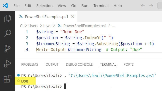 PowerShellFAQs's tweet card. Learn how to trim a variable before a specific character in PowerShell using simple string methods. Step-by-step guide with examples for text processing!