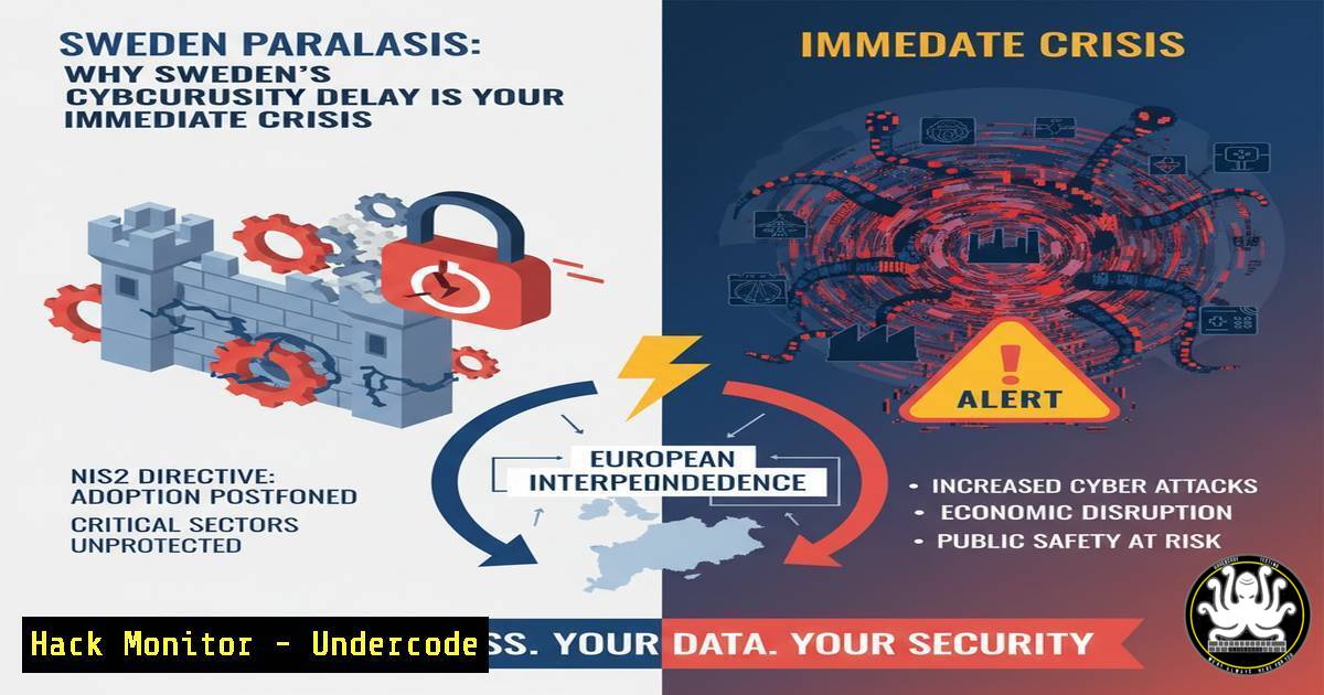 UndercodeUpdate's tweet card. NIS2 Paralysis: Why Sweden's Cybersecurity Delay is Your Immediate Crisis - "Undercode Testing": Monitor hackers like a pro. Get real-time updates, AI-powered