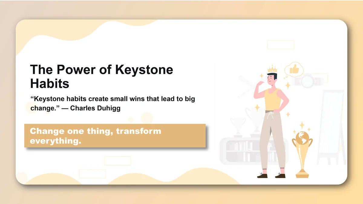 w3docs's tweet card. Discover how focusing on one key habit can create a ripple effect of positive change in your life.