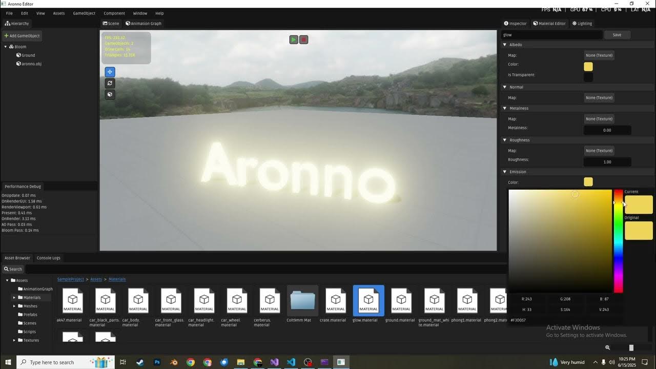 stringvariable's tweet card. Aronno Engine | Bloom using Compute Shader | DX12 | C++