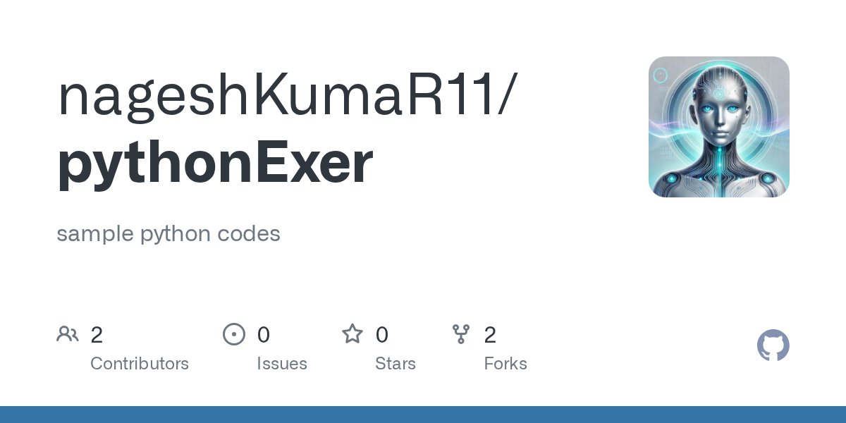 python_path's tweet card. sample python codes. Contribute to nageshKumaR11/pythonExer development by creating an account on GitHub.