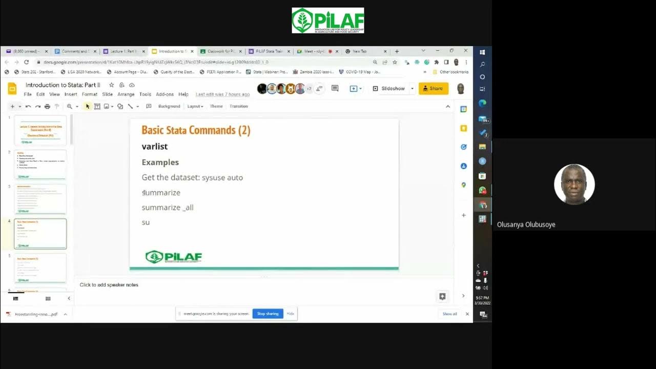 Pilaf_ui's tweet card. STATA Session 3 Basic STATA Commands 2