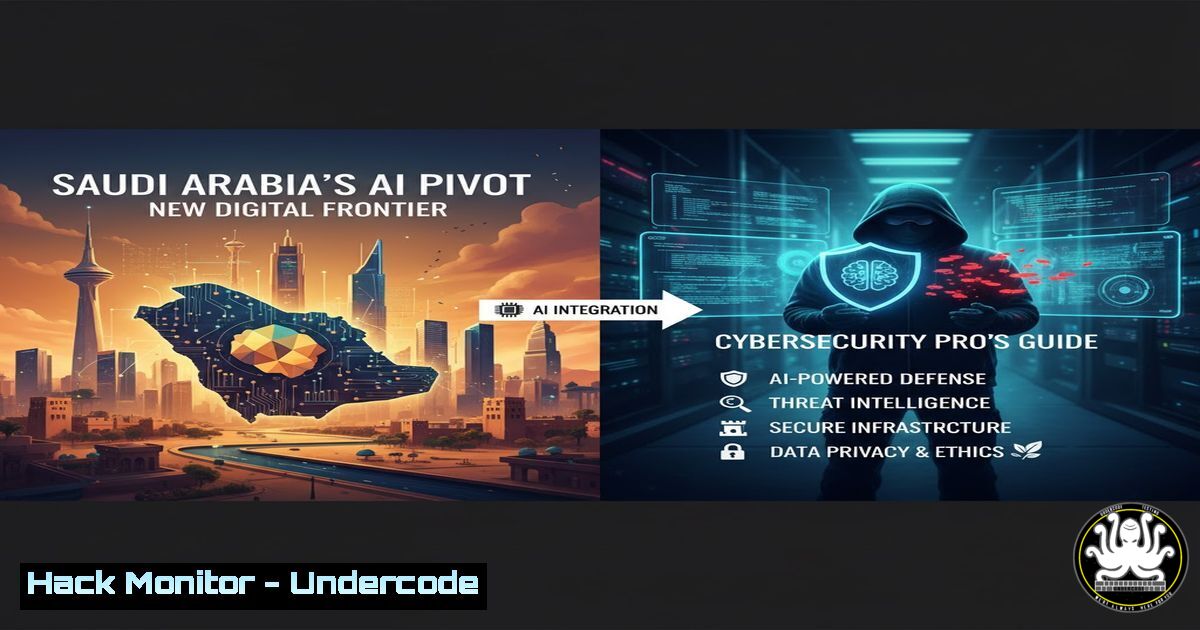 UndercodeUpdate's tweet card. Saudi Arabia's AI Pivot: A Cybersecurity Pro's Guide to the New Digital Frontier - "Undercode Testing": Monitor hackers like a pro. Get real-time updates,
