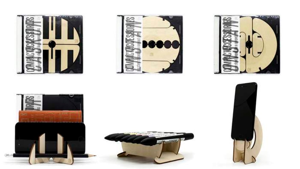 LOHNdesign's tweet card. Sustainable laser cut organizer pen holder phone stand folds flat into a compact CD case boosting max productivity in home office cafes