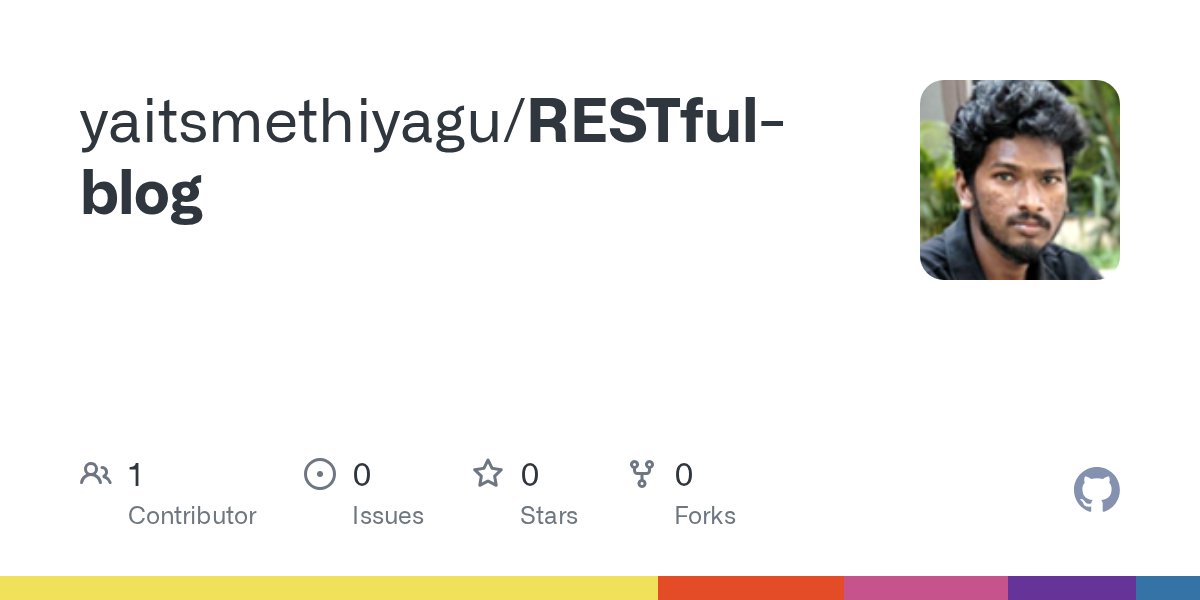 thiyagshankar's tweet card. Contribute to yaitsmethiyagu/RESTful-blog development by creating an account on GitHub.