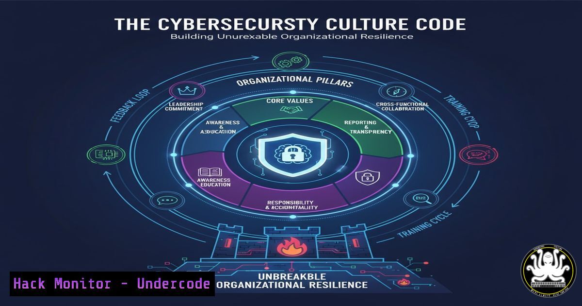UndercodeUpdate's tweet card. The Cybersecurity Culture Code: Building Unbreakable Organizational Resilience - "Undercode Testing": Monitor hackers like a pro. Get real-time updates,