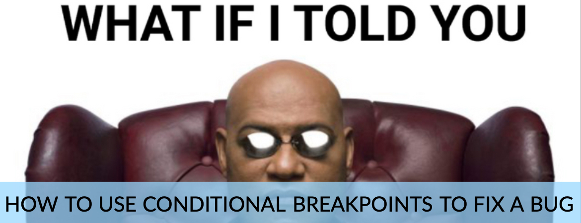 NerdVision's tweet card. An example using conditional breakpoints to find a corner case in our test application.