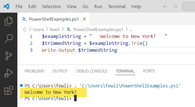 PowerShellFAQs's tweet card. Learn how to Trim Strings in PowerShell using various methods like Trim(), TrimStart(), and TrimEnd(), etc, with examples.