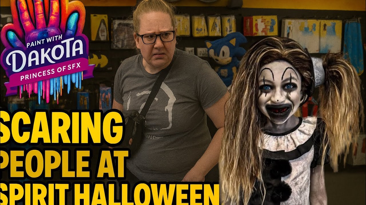 CygnusXG's tweet card. Dakota scaring people at @spirithalloween for 7 mins straight