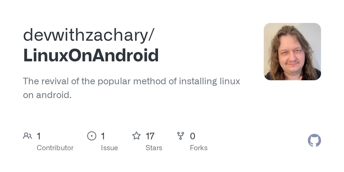 Linuxonandroid's tweet card. The revival of the popular method of installing linux on android. - devwithzachary/LinuxOnAndroid