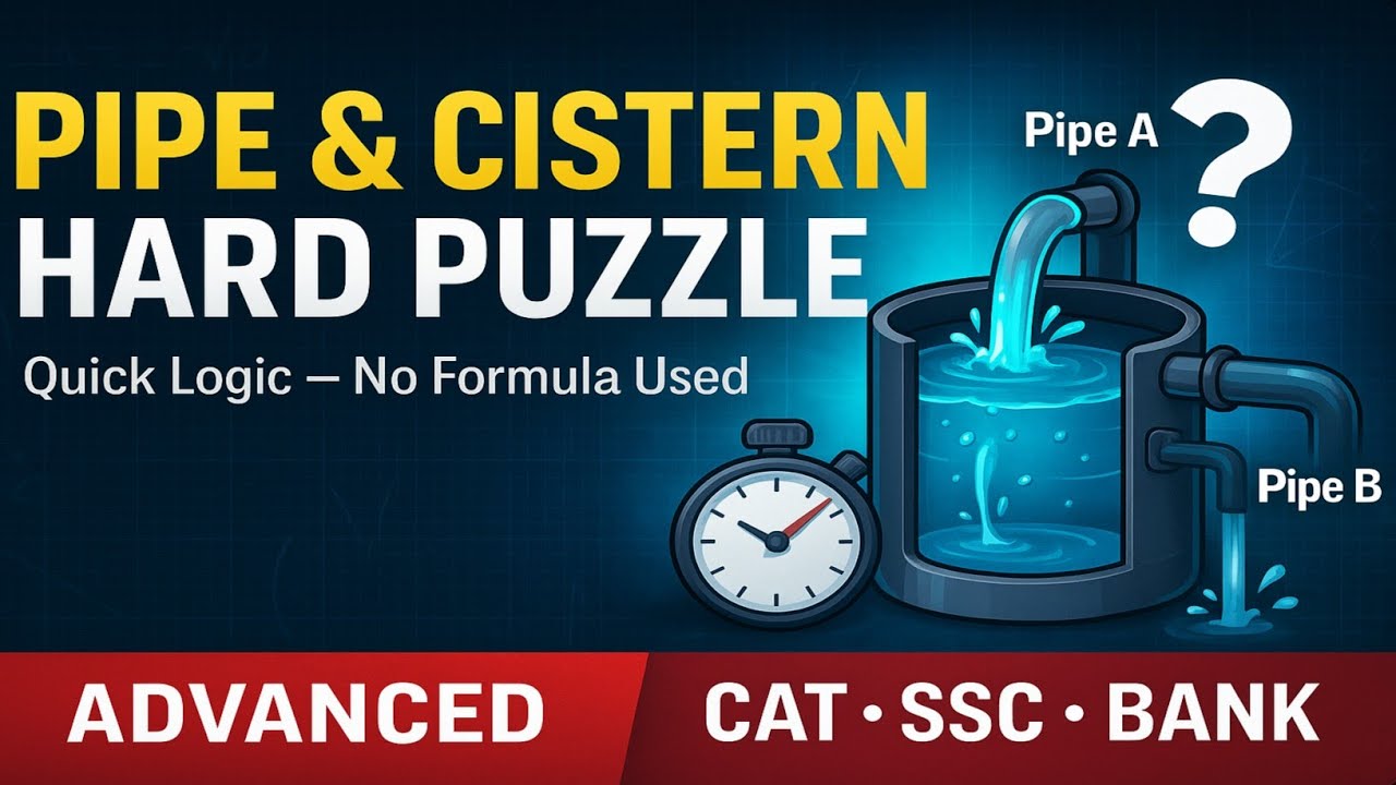 logicxonomy's tweet card. Hard Pipes & Cisterns Logical Puzzle | Find Least Time to Fill Tank |...