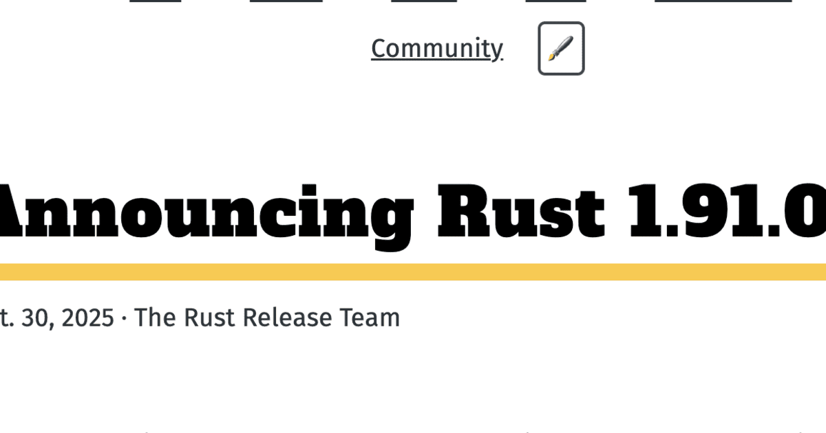 techfeedapp's tweet card. Rustチャンネル 2025年10月31日のTechFeed記事デイリーランキングです（日本語記事1本、英語記事2本）。 1位: Rust 1.91.0リリース — Windows on ARMがTier 1へ昇格、ローポインタ使用への警告追加 1位: Announcing Rust 1.91.0（blog.rust-lang.org） 2位: Cloudflare with Edward...