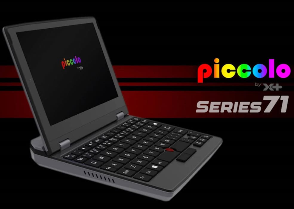 hardfanaticos's tweet card. El Piccolo Series71 de X-Plus es un netbook 2 en 1 de 7 pulgadas con 16 GB de RAM y SSD de hasta 2 TB, ideal para quienes buscan portabilidad.