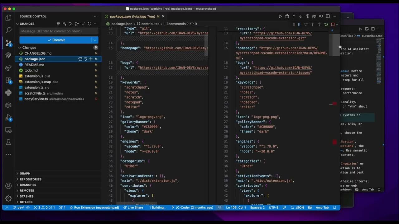 jc_coder1's tweet card. Building a VS Code Extension D3: Dedicated Scratchpad Webview, UI...
