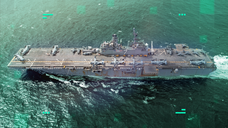 Travagliato's tweet card. Marines operating under US Southern Command conducted live-fire training on a US assault ship just off the coast of Venezuela.