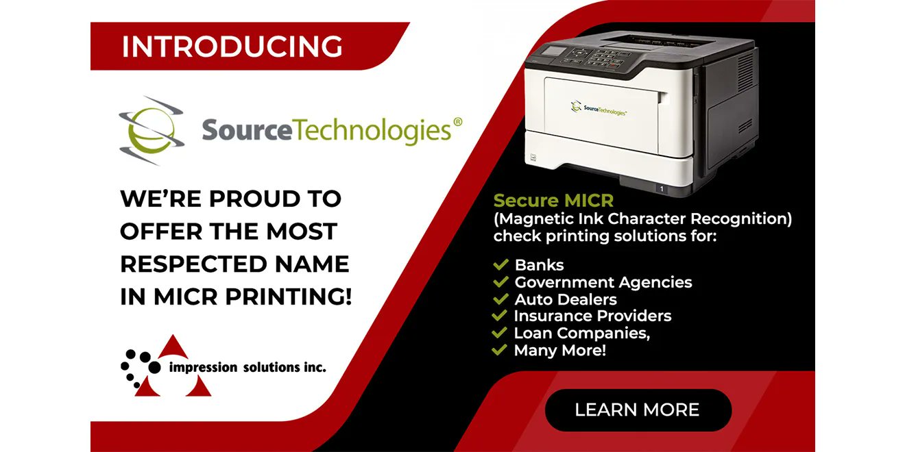 RecyclerMedia's tweet card. Impression Solutions Inc. (ISI), a distributor of innovative business solutions for imaging dealers, announced the launch of its latest suite of Magnetic Ink Character Recognition (MICR) technologies.