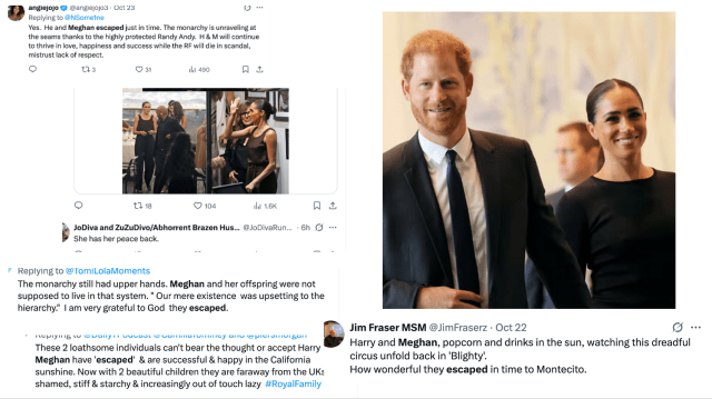 brewerelac's tweet card. October 2025 Across social media this week, one sentiment has echoed louder than a royal denial: thank God Harry and Meghan legged it when they did. As the latest royal family scandal unfolds, this…