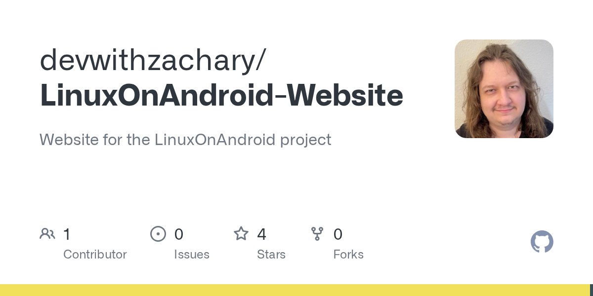 Linuxonandroid's tweet card. Website for the LinuxOnAndroid project. Contribute to devwithzachary/LinuxOnAndroid-Website development by creating an account on GitHub.