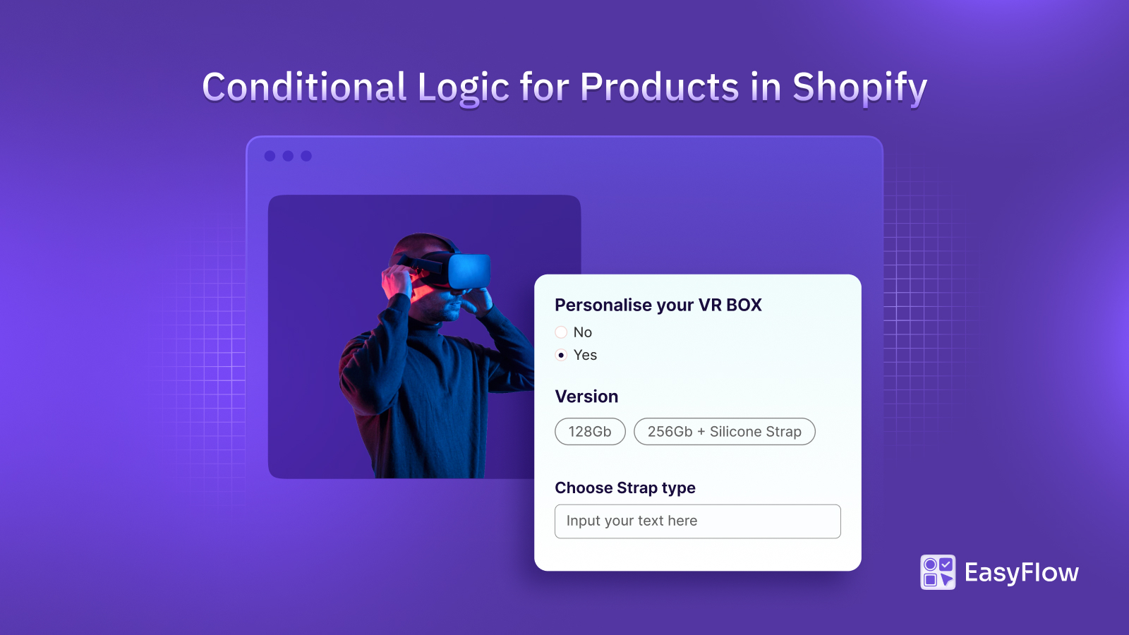 EasyFlow_app's tweet card. Unlock dynamic Shopify selections with conditional logic in Shopify using EasyFlow. Show only relevant options, enhance UX, and watch average order value grow.