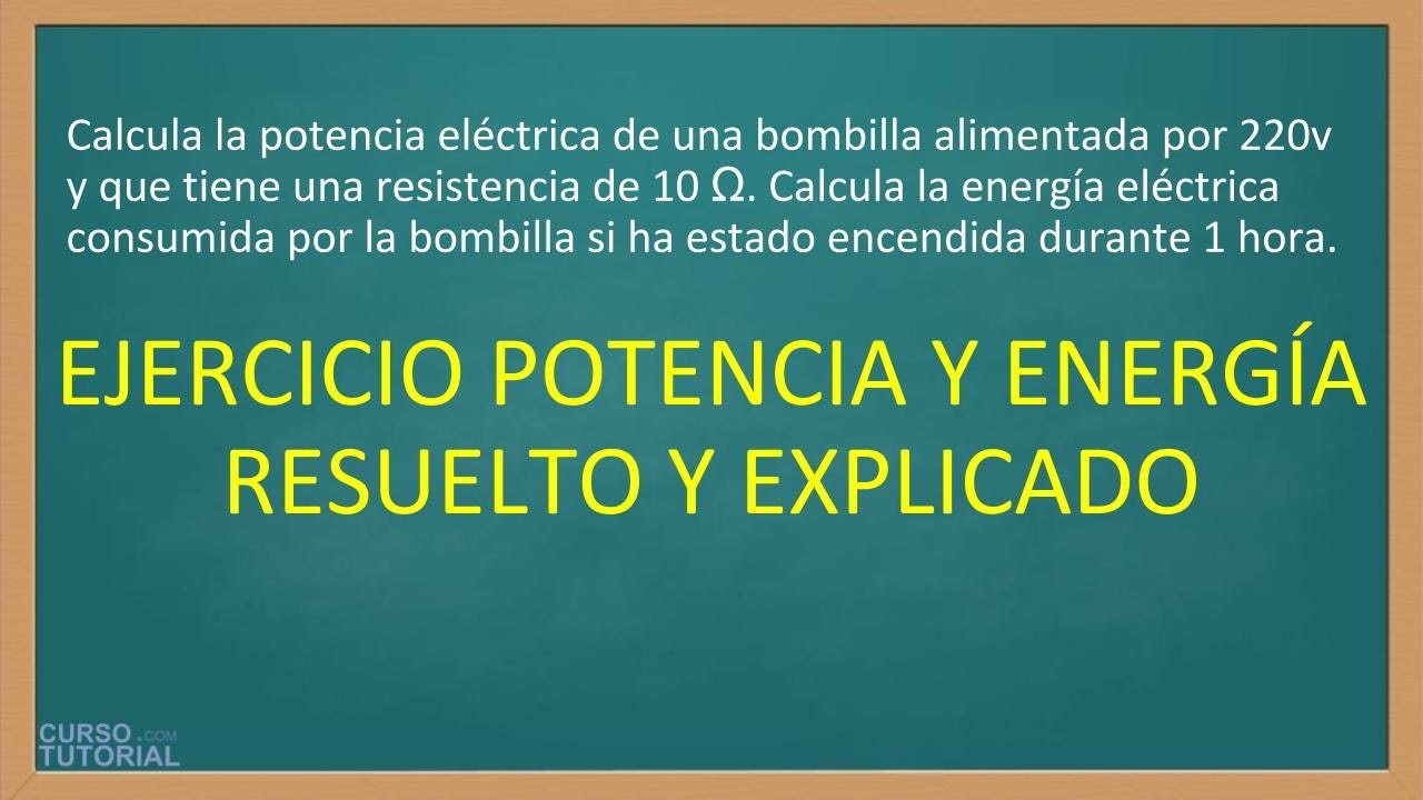 cursotutorial's tweet card. Ejercicio POTENCIA y ENERGÍA eléctrica resuelto.