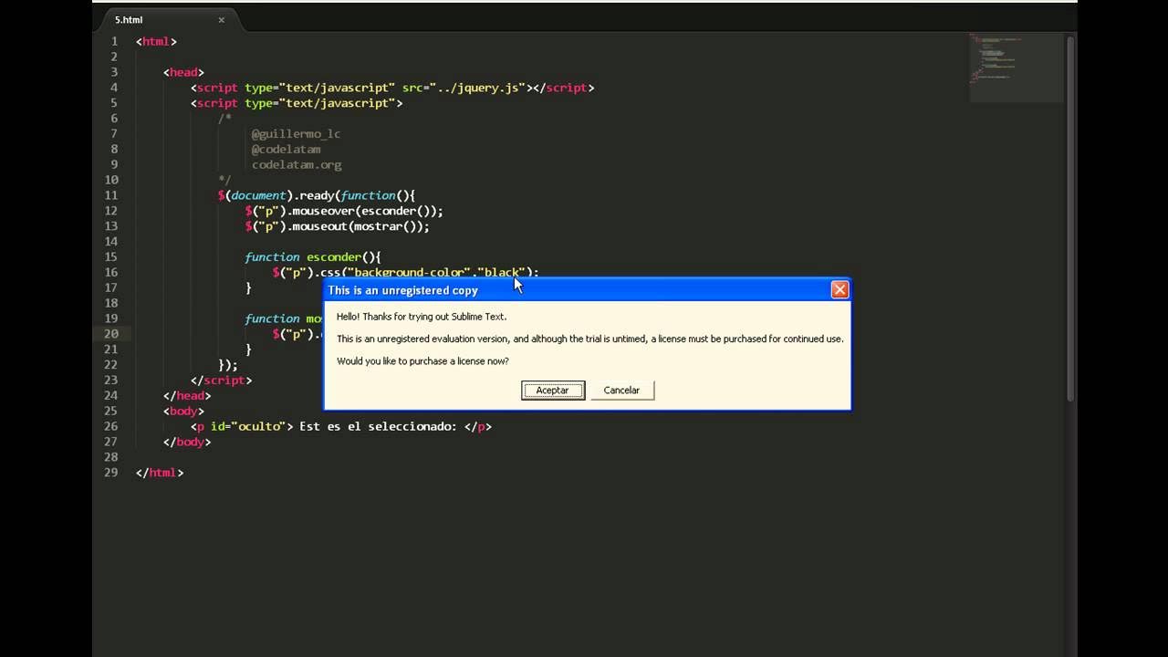 CodeLatam's tweet card. 5.1 - Tutorial de JQuery eventos del raton parte 1 de 2