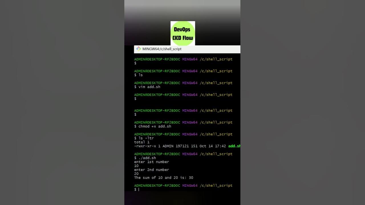 Informatykadlak's tweet card. 🚀 Sum of Two numbers using #shellscripting #devopscicdflow #linux...