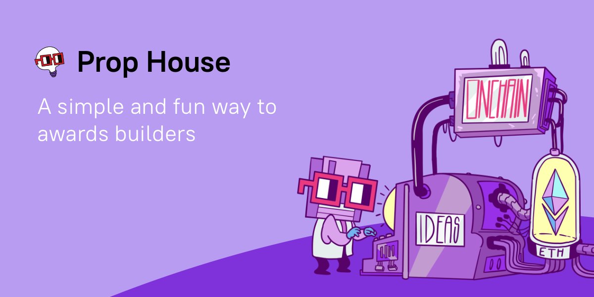 base's tweet card. Prop House is a simple and fun way to award people onchain. Set up a round, tell the internet and watch magic happen.