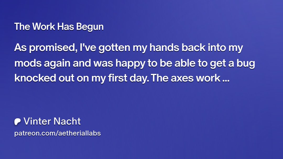 AetherialLabs's tweet card. Get more from Vinter Nacht on Patreon