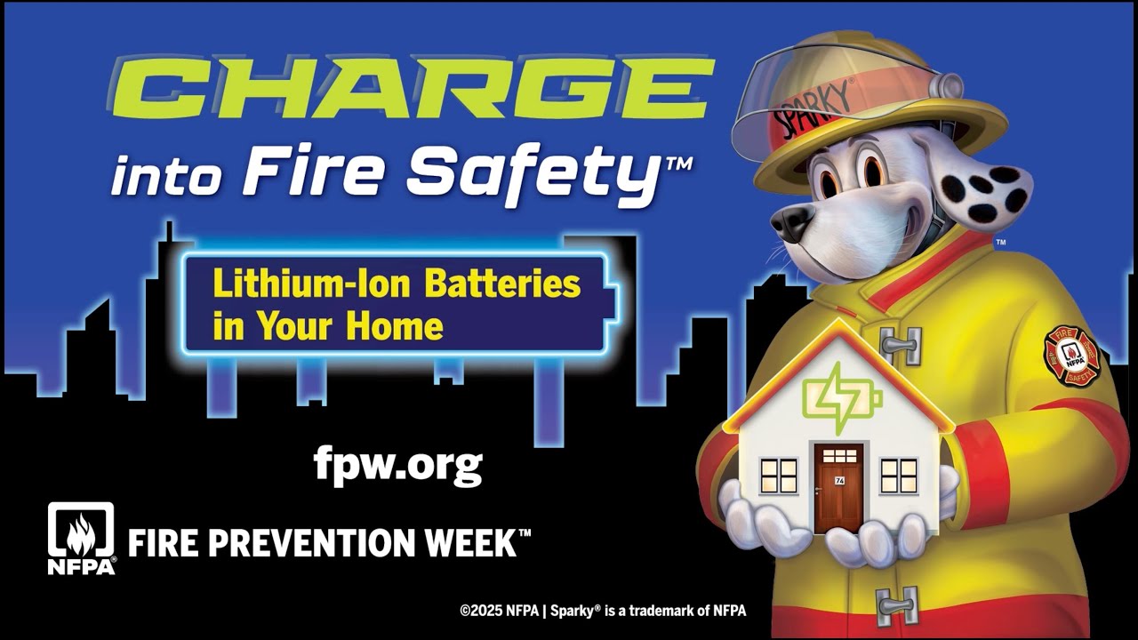 IAFC_VCOS's tweet card. NFPA Fire Prevention Week 2025: “Charge into Fire Safety™: Lithium-...